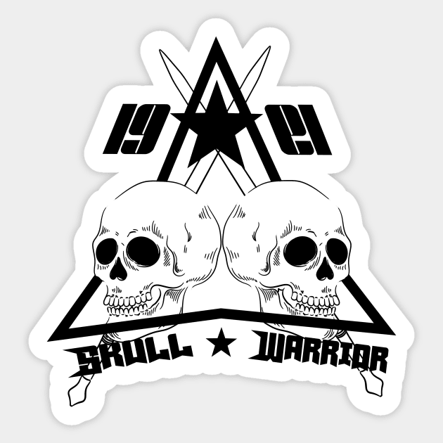 Skull warrior skeleton design Sticker by grafitytees